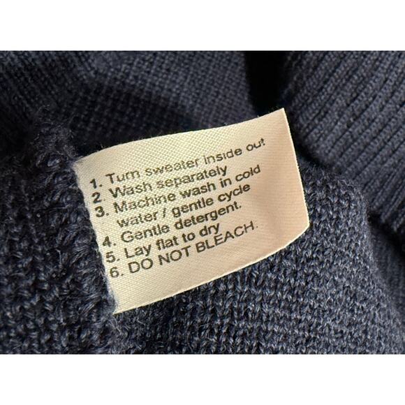 Military Mehlin Estey Sweater V Neck Wool Elbow Patches Air Force Mens 46R Blue - Picture 8 of 8